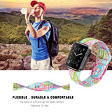 Apple Apple Watch Series 5 4 3 2 Band, Lily inspired Sport Band, Bohemian Leopard Flower Rainbow Double Side Print Silicone Strap 38mm, 40mm, 42mm, 44mm