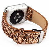 Apple Apple Watch Series 5 4 3 2 Band, Luxury Apple Watch Sparkle Glitter Bling Leather Band 38mm, 40mm, 42mm, 44mm - US Fast Shipping