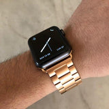 Apple Apple Watch Series 5 4 3 2 Band, Matte flat link sport strand Stainless Steel Strap 44mm, 40mm, 42mm, 38mm Metal Links Bracelet Smart Watch