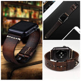 Apple Apple Watch Series 5 4 3 2 Band, Vintage Greased Leather Fashion Watchband Bracelet Watch Band 38mm, 40mm, 42mm, 44mm