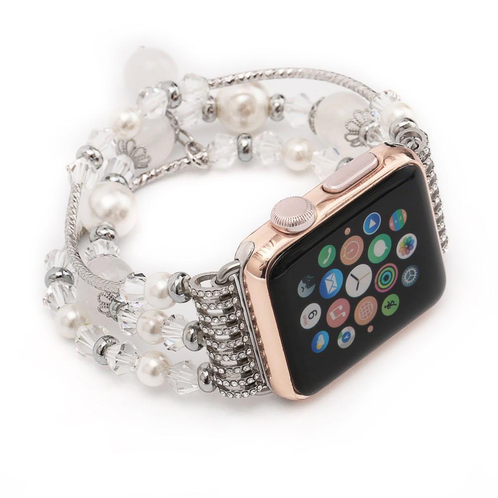 Apple Apple Watch Series 5 4 3  Band, Agate Beads Pearl Bracelet stretch Strap, iWatch Women Watchband Adapters 38mm, 40mm, 42mm, 44mm , US Fast Shipping