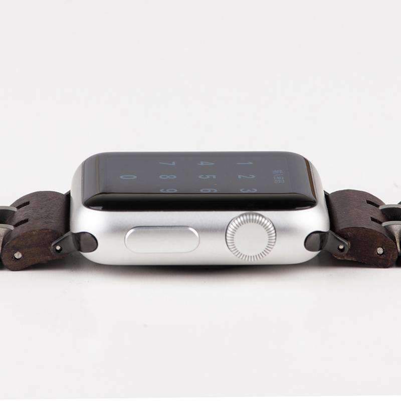 Apple Apple watch Wood Watchband Stainless Steel i Watch Band 44mm/ 40mm/ 42mm/ 38mm Wrist Bracelet Strap