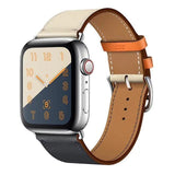 Apple beige blue / for 38mm and 40mm High quality Leather loop for iWatch 4 40mm 44mm Sports Strap Single Tour band for Apple watch 42mm 38mm Series 1&2&3