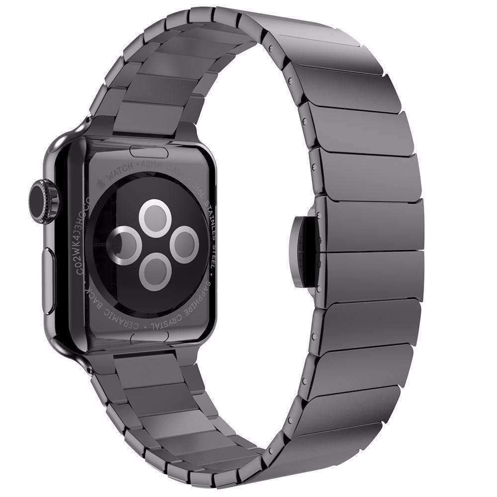 Apple Black / 38mm / 40mm Apple Watch Series 5 4 3 2 Band, Luxury Stainless Steel Link Bracelet Minimal band with adapters 38mm, 40mm, 42mm, 44mm - US Fast Shipping