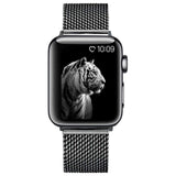 Apple Black / 38mm / 40mm Apple Watch Series 5 4 3 2 Band, Milanese mesh sport Loop Stainless Steel Watchband with Double Buckle 38mm, 40mm, 42mm, 44mm