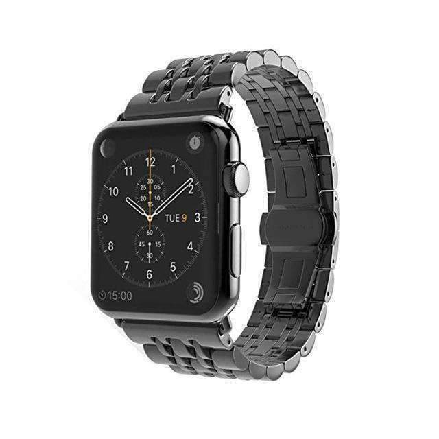 Apple Black / 38mm / 40mm Apple Watch Series 5 4 3 2 Band, Stainless Steel Rolex Style Strap, Links Watchband Smart Watch Metal Bracelet 38mm, 40mm, 42mm, 44mm