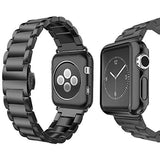 Apple black / 38mm Apple Watch Series 5 4 3 2 Band, Luxury case bundle set, Stainless Steel strap bracelet metal rolex link watchband, 38mm, 40mm, 42mm, 44mm