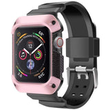 Apple black pink / 38mm/40mm Apple Watch band Sport Case strap silicone waterproof For  44mm 40mm iwatch Series 4 correa Rugged TPU screen Protective cover & bracelet wrist belt