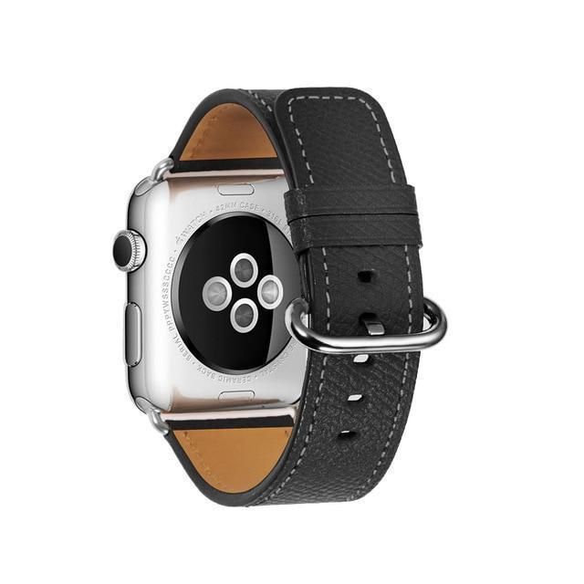 Apple Black with tan / 38mm Apple Watch Series 5 4 3 2 Band, Sport Edition, High Quality Calf Faux leather Watchband 38mm, 40mm, 42mm, 44mm