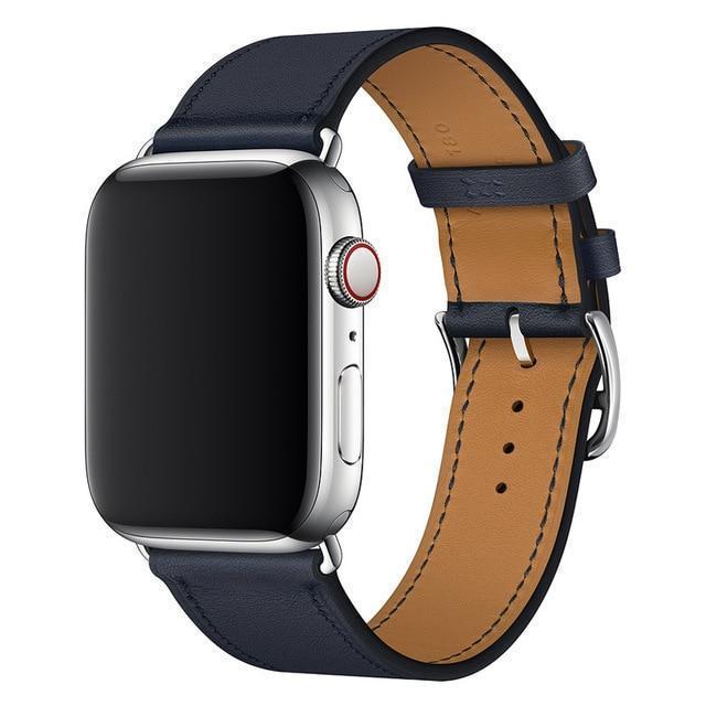 Apple Bleu Indigo B / 38mmor 40mm Apple watch Leather Strap For  herm band 4 3 iwatch band 42mm 38mm 44mm 40mm  bracelet for apple watch 4, US Fast Shipping