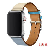 Apple Bleu Lin Craie / for 38mm and 40mm High quality Leather loop for iWatch 4 40mm 44mm Sports Strap Single Tour band for Apple watch 42mm 38mm Series 1&2&3