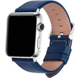 Apple Blue / 38mm/40mm Apple Watch Band Genuine leather silver adaptor connector clasp buckle,  Series 1 2 3 4 5 Sport Bracelet iwatch strap fits 44mm/ 40mm/ 42mm/ 38mm