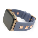 Apple Blue / 38mm / 40mm Apple Watch Series 5 4 3 2 Band, Punk gold Studded Leather Rivets Design, fits iWatch, 38mm, 40mm, 42mm, 44mm