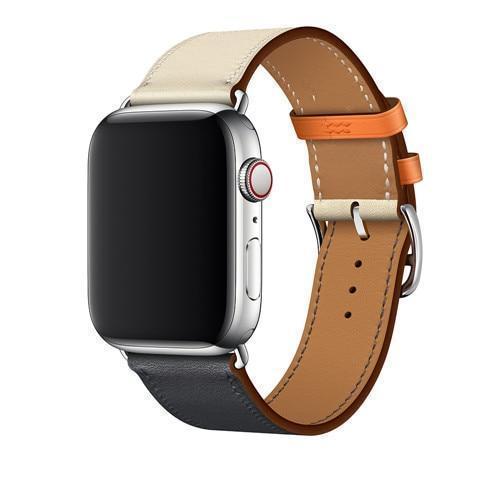 Apple Blue / 38mm Apple Watch Series 5 4 3 2 Band, Leather Single Tour Strap, Bracelet iWatch 38mm, 40mm, 42mm, 44mm - US Fast Shipping
