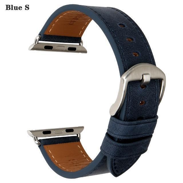Apple Blue S / For Apple Watch 42mm Quality Leather Watchband Replacement For Apple Watch Band 44mm 42mm 40mm 38mm Series 4 3 2 1 iWatch Apple Watch Strap