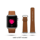 Apple Brown / 38mm Apple Watch Series 5 4 3 2 Band, Sport Edition, High Quality Calf Faux leather Watchband 38mm, 40mm, 42mm, 44mm
