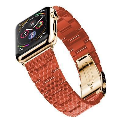 Apple Brown / 38mm Strap For Apple Watch band 4/3 42mm 38mm iwatch band apple watch 4 44mm 40mm faux resin ceramic Link bracelet belt watch Accessories - USA Fast Shipping