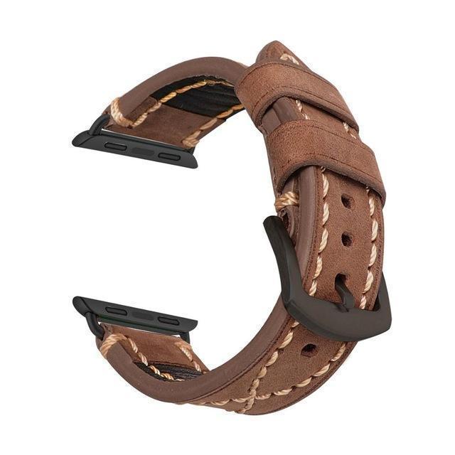 Apple Brown / 44mm Apple Watch Band handmade Cowboy Calf Leather Watch  38mm 40mm 42mm 44mm Series 4 3 2 iWatch strap