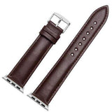 Apple Brown A / 38mm / 40mm silver adapter Apple Watch Series 5 4 3 2 Band, High Quality Genuine Leather Watchbands Black Brown Soft Sow Leather Strap 38mm, 40mm, 42mm, 44mm