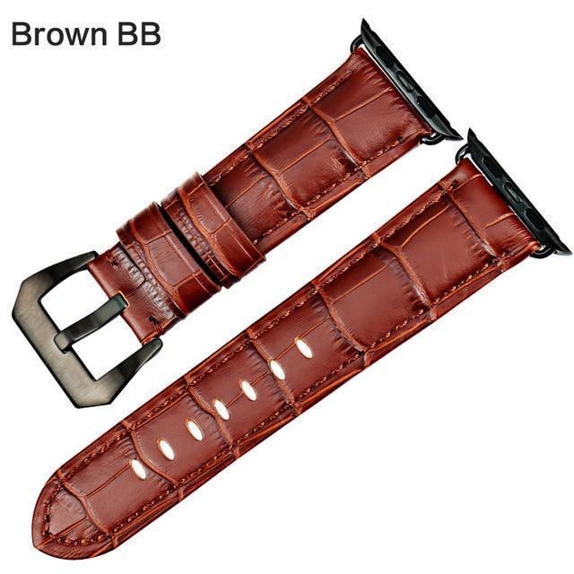 Apple Brown BB / For Apple Watch 38mm Watchbands genuine cow leather watch strap for Apple Watch Band 42mm 38mm series 4 1 iwatch 4 44mm 40mm  watch bracelet