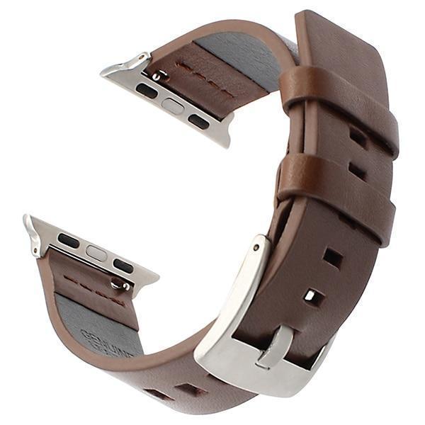 Apple Brown S / 38mm Italy Genuine Leather Watchband for iWatch Apple Watch 38mm 40mm 42mm 44mm Series 1 2 3 4 Band Steel Buckle Strap Wrist Bracelet