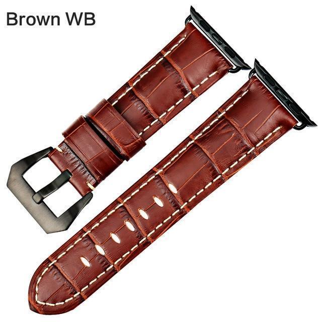 Apple Brown WB / For Apple Watch 38mm Watchbands genuine cow leather watch strap for Apple Watch Band 42mm 38mm series 4 1 iwatch 4 44mm 40mm  watch bracelet