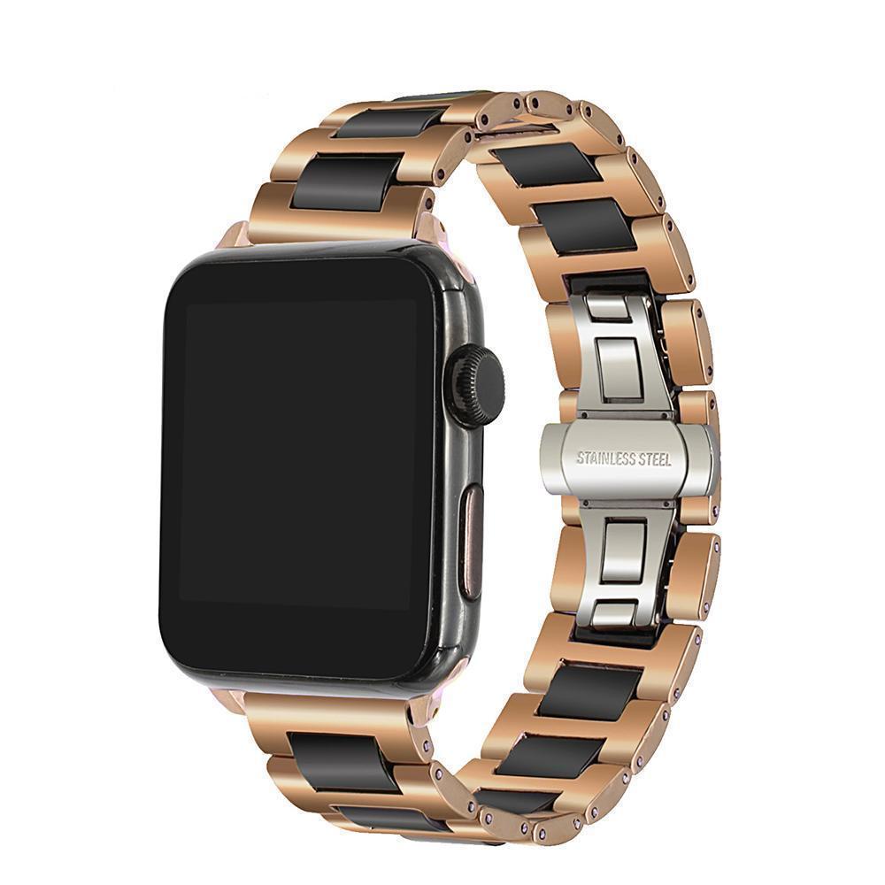 Apple Ceramic + Stainless Steel Watchband for iWatch Apple Watch 38mm 40mm 42mm 44mm Series 1 2 3 4 Band Wrist Strap Bracelet