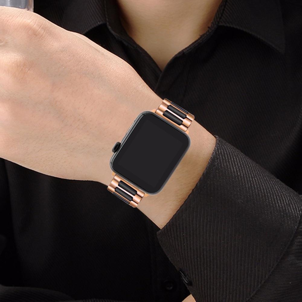 Apple Ceramic + Stainless Steel Watchband for iWatch Apple Watch 38mm 40mm 42mm 44mm Series 1 2 3 4 Band Wrist Strap Bracelet