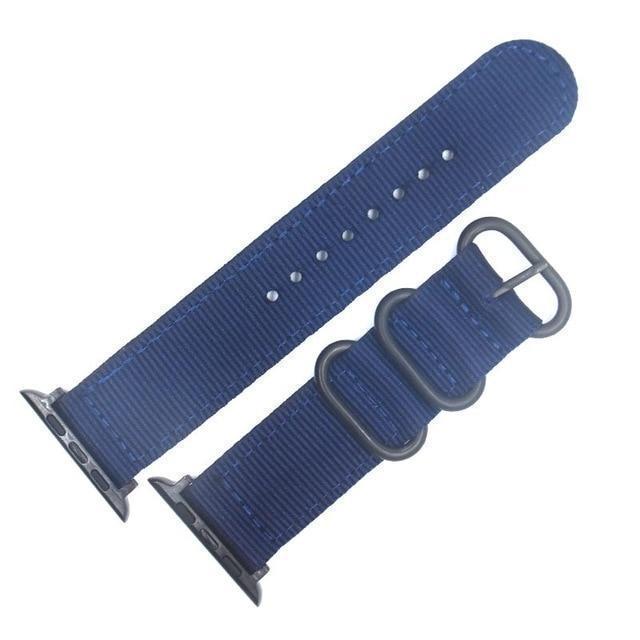 Apple China / Black-Blue / For iwatch 38mm Watchband For Apple Watch Band 42mm 44mm Nylon NATO Sport Strap 38mm 40mm iWatch Bands Accessories Bracelet Series 4 321