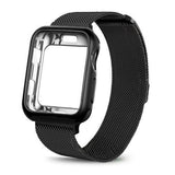 Apple China / black / For apple watch 38mm Case+watch strap for Apple Watch 3 iwatch band 42mm 38mm Milanese Loop bracelet Stainless Steel watchband for Apple Watch 4 3 21