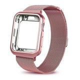 Apple China / pink gold / For apple watch 38mm Case+watch strap for Apple Watch 3 iwatch band 42mm 38mm Milanese Loop bracelet Stainless Steel watchband for Apple Watch 4 3 21