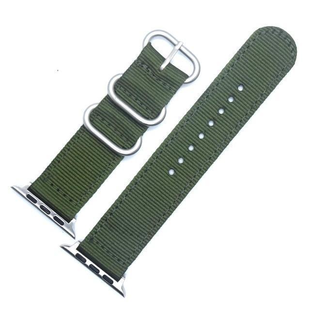 Apple China / Silver-Grmy Green / For iwatch 38mm Watchband For Apple Watch Band 42mm 44mm Nylon NATO Sport Strap 38mm 40mm iWatch Bands Accessories Bracelet Series 4 321
