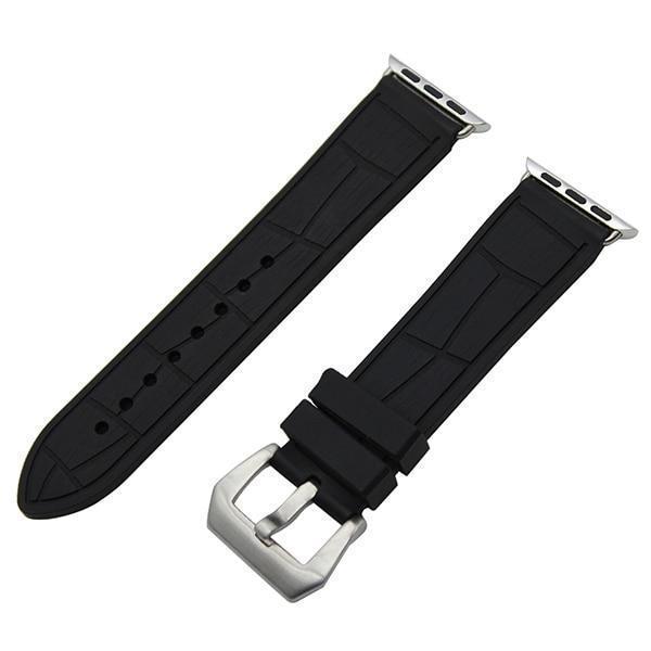 Apple Croco Pattern Silver / 38mm Apple Watch Series 5 4 3 2 Band, Silicone Rubber Steel Tang Buckle Band Wrist Strap Sports Bracelet Black 38mm, 42mm