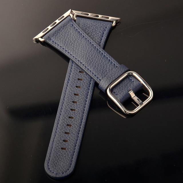 Apple dark blue / For iWatch 38MM Faux Leather classic band For apple watch series 4 3 2 1 iwatch strap 38 40MM 42 44mm single tour bands