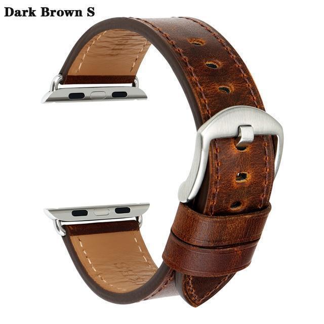 Apple Dark Brown S / For Apple Watch 38mm Watch Accessories Genuine Leather For Apple Watch Band 44mm 40mm & Apple Watch Bands 42mm 38mm Series 4 3 2 1 Watch Strap