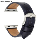 Apple Dark Purple S / For Apple Watch 38mm Watch Accessories Genuine Leather For Apple Watch Band 44mm 40mm & Apple Watch Bands 42mm 38mm Series 4 3 2 1 Watch Strap