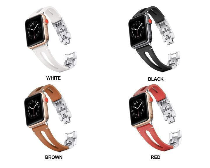 Apple Faux Leather watch band for Apple Watch Bands 38mm 42mm 40mm 44mm Bracelet for iWatch Series 4 3 2 1 women/Men