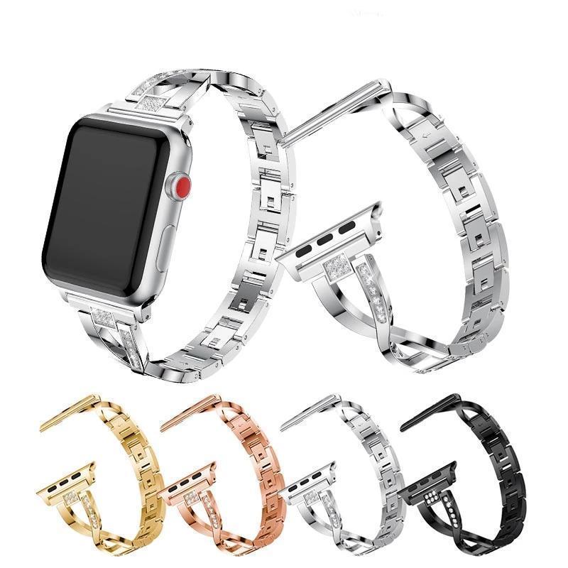 Apple For Apple Watch band 40mm 44mm 38mm 42mm women Diamond Band for iWatch series 4 3 2 1  bracelet stainless steel strap Wristband