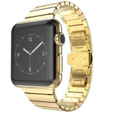 Apple Gold / 38mm / 40mm Apple Watch Series 5 4 3 2 Band, Luxury Stainless Steel Link Bracelet Minimal band with adapters 38mm, 40mm, 42mm, 44mm - US Fast Shipping