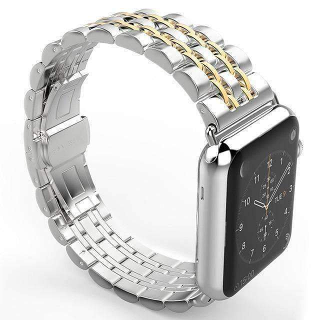 Apple Gold / 38mm / 40mm Apple Watch Series 5 4 3 2 Band, Stainless Steel Rolex Style Strap, Links Watchband Smart Watch Metal Bracelet 38mm, 40mm, 42mm, 44mm
