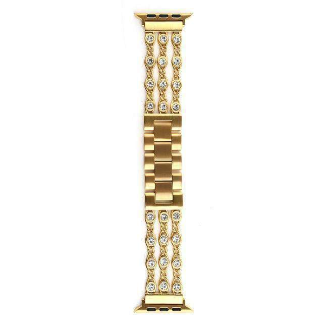 Apple Gold / 38MM Apple Watch band, Bling Crystal Rhinestone Diamond Stainless Steel Link Bracelet Strap, Series 1 2 3 4 iwatch  44mm/ 40mm/ 42mm/ 38mm