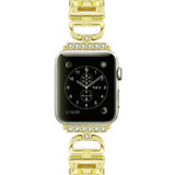 Apple gold / 38mm Apple watch band, women crystal diamond bling link bracelet strap, Stainless Steel metal wrist belt watchband Iwatch For 44mm  42mm 40 mm 38mm series  5 4 3