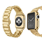 Apple gold / 38mm Apple Watch Series 5 4 3 2 Band, Luxury case bundle set, Stainless Steel strap bracelet metal rolex link watchband, 38mm, 40mm, 42mm, 44mm