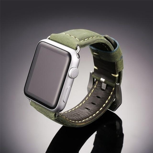Apple Green / 38mm and 40mm Faux Leather watchbands strap for apple watch band 40mm 44mm 42mm 38mm for iWatch series 1 2 3 4 bracelet