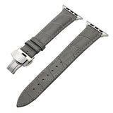 Apple Grey / 38mm Faux Leather Watchband for 38mm 40mm 42mm 44mm iWatch Apple Watch Series 4 3 2 1 Band Butterfly Buckle Strap Bracelet