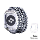 Apple Hematite Beads Apple Watch Strap V Shape Watchband For iWatch Men Women  44mm/ 40mm/ 42mm/ 38mm Elastic Bracelet Replacement Wrist Band