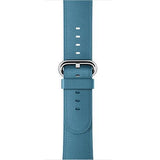 Apple Ice Sea Blue / 42 mm Leather Strap For Apple Watch Band 42mm 38mm iwatch 4/3 Bracelet 44mm 40mm bracelet Stainless Steel Classic Buckle Watchband, USA Fast Shipping