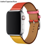 Apple Indigo Craie Orange / 38mmor 40mm Apple watch Leather Strap For  herm band 4 3 iwatch band 42mm 38mm 44mm 40mm  bracelet for apple watch 4, US Fast Shipping