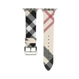 Apple Khaki / for 42mm apple watch Plaid Pattern Leather Bracelet strap For Apple Watch band 4 44/40mm women/men watches wristband For iwatch series 3 2 1 42/38mm