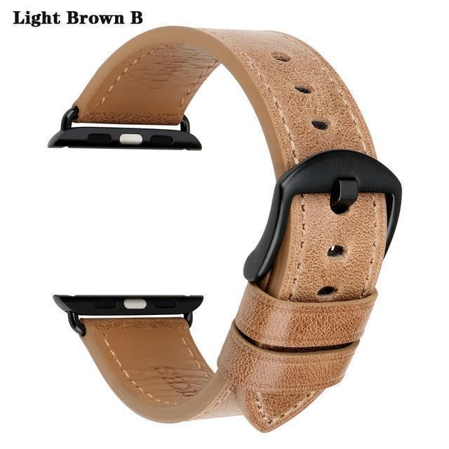 Apple Light Brown B / For Apple Watch 38mm Watch Accessories Genuine Leather For Apple Watch Band 44mm 40mm & Apple Watch Bands 42mm 38mm Series 4 3 2 1 Watch Strap